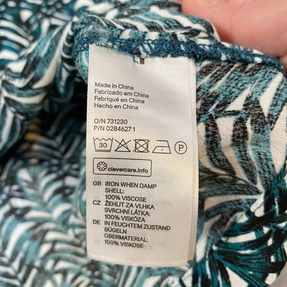 H&M Tropical Teal Green Print Romper Size 10 with Capped Sleeves NWT - Picture 9 of 15